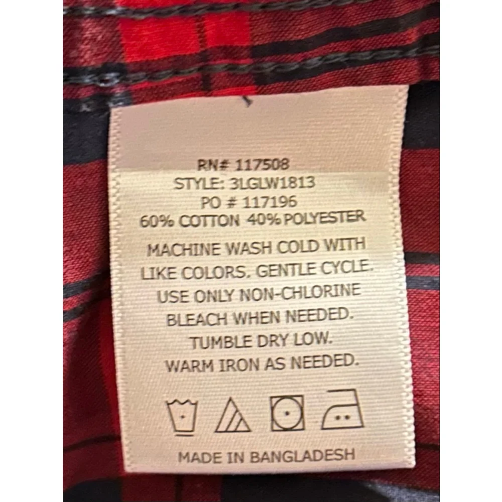 Men's Levi's Red & Navy Plaid Casual Button Down Shirt L